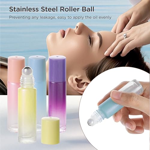 SESENSE 10ml Essential Oil Roller Bottles - 12 Pack with Funnel & Dropper