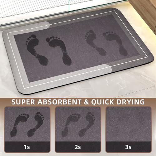 Super Absorbent Diatomaceous Earth Bath Mat - Quick Dry & Non-Slip, 15.7"x23.6"