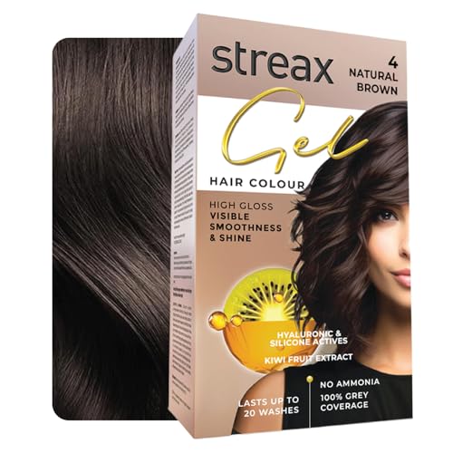 Streax Gel Hair Colour Natural Brown 4 for Women & Men, 150ml