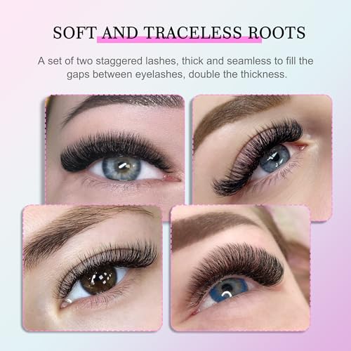 CoMango Y Eyelash Extensions Premade 2D Fans 0.07mm B/C/D Curl 8-15mm Black Variation