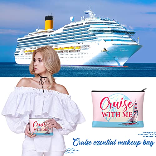16-Piece Nautical Cruise Cosmetic Bag Set - Travel Makeup Pouch Organizer