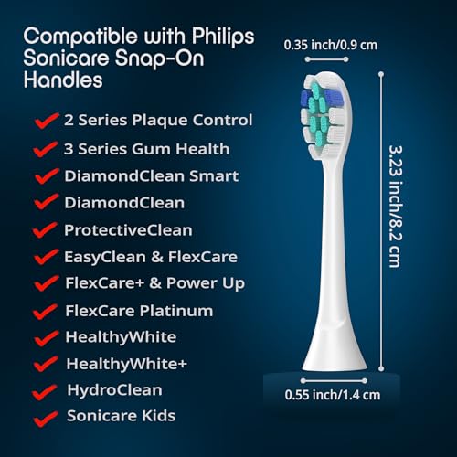 NXT OUT Replacement Toothbrush Heads for Philips Sonicare C2 4100, Pack of 8