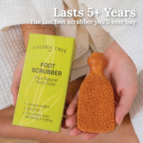 Pumice Stone for Feet Lasts 5+ Years Foot Exfoliator Scrubber Callus Remover Made of Natural Terra-Cotta
