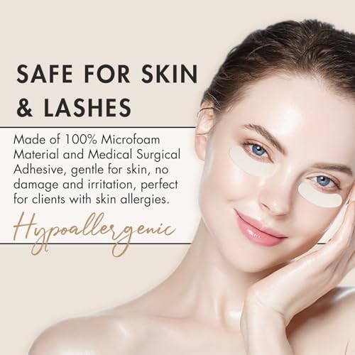 Embagol Foam Eye Pads for Lash Extensions - Pre-Cut 100 Pcs, Lint-Free & Waterproof