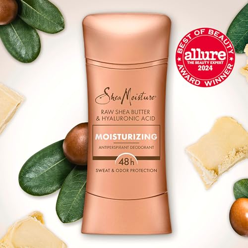 SheaMoisture Antiperspirant Deodorant Stick, 2.6 oz (Pack of 2) - Moisturizing Raw Shea Butter & Hyaluronic Acid for 48HR Protection