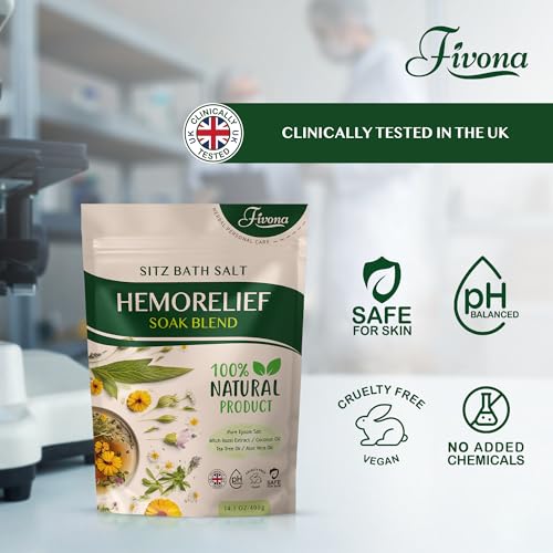 FIVONA Hemorrhoid Treatment Sitz Bath Salt - 14.1oz Natural Soak