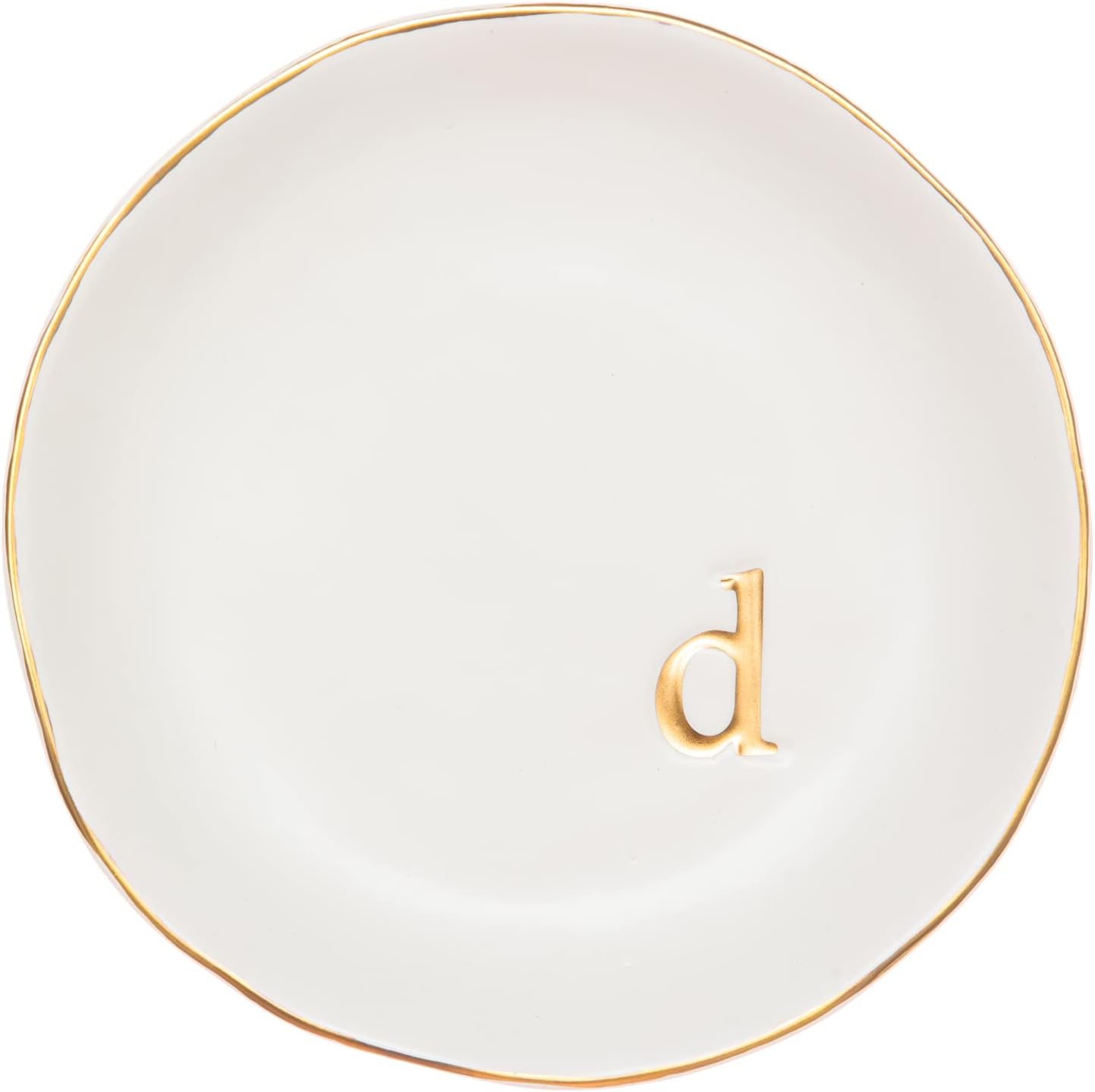 Ceramic Jewelry Tray - Decorative Trinket Dish for Rings, Earrings & Necklaces | 4.75" White Surface