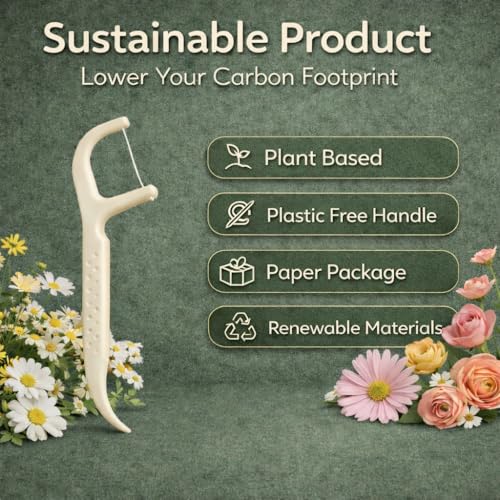EcoYou Biodegradable Floss Picks, Mint Flavor, 200 Count (4 Pack)