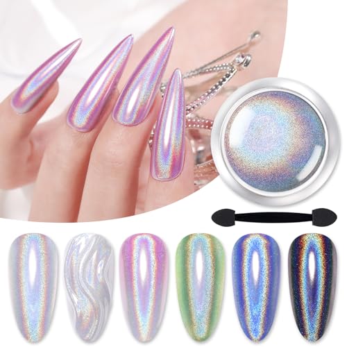 Born Pretty Holographic Nail Powder - Rainbow Iridescent Pigment