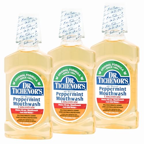 Dr. Tichenor's Peppermint Mouthwash Concentrate 8 Fl Oz (Pack of 3)