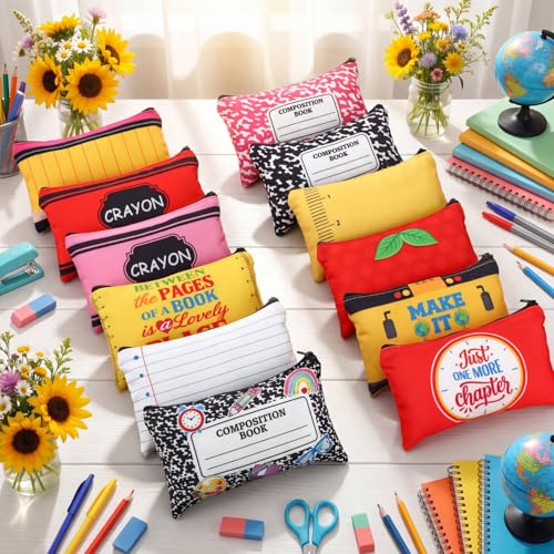 24 Pcs Back to School Makeup Bags - Teacher Appreciation Gifts