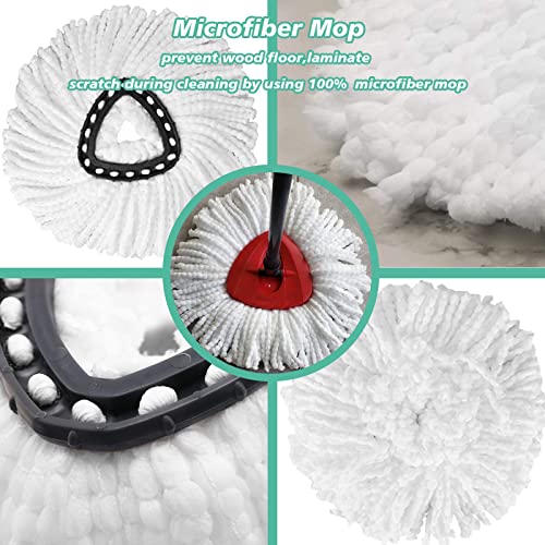 4-Pack Microfiber Spin Mop Replacement Heads for Cedar EasyWring