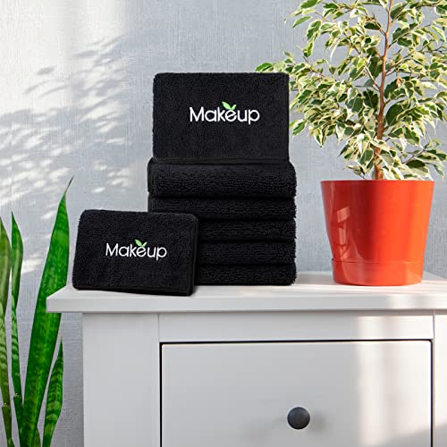Orighty Microfiber Makeup Remover Cloths, 12 Pack Black - 13x13 in