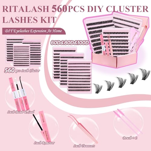 RITALASH 60D+80D+100D Lash Clusters Kit for Natural & Dramatic Looks