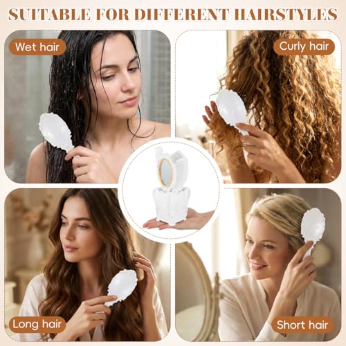 5-Piece Vintage Vanity Mirror and Hair Styling Comb Set with Storage Pot