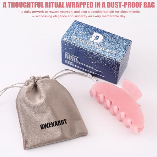 Dwenarry Pink Large Claw Hair Clips for Thick Hair - Non-Slip 4in Model