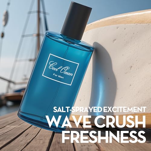 A CENTER Cool Ocean Cologne for Men - Eau de Parfum Natural Spray 3.4 Fl Oz