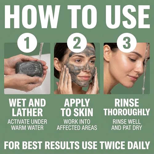 Jericho Acne Drying Bar Soap Pack of 1 - Dead Sea Mineral Facial & Body Cleanser for Oily Skin, Teens & Adults
