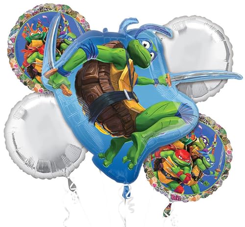 Anagram Teenage Mutant Ninja Turtle Foil Balloon Bouquet - 5 Pieces