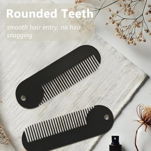 Portable Metal Beard Comb - Lightweight Zinc Alloy Pocket Grooming Tool