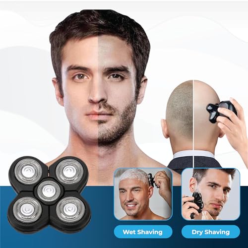 DREBIG 5-Head Shaver Replacement Blades for Bald Men, 2-Pack