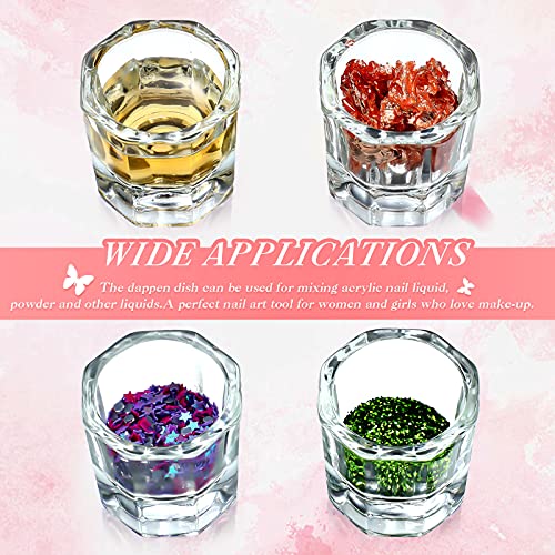 Cunhill 24-Piece Glass Dappen Dishes for Acrylic Nail Liquid and Powder