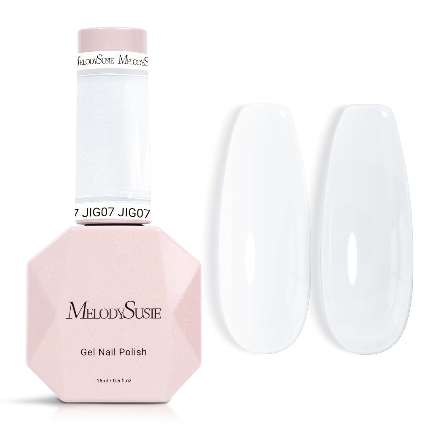 MelodySusie Nude Gel Nail Polish - Milky Pastel Color, 0.5 Fl. Oz | Soak Off UV LED for DIY Manicure