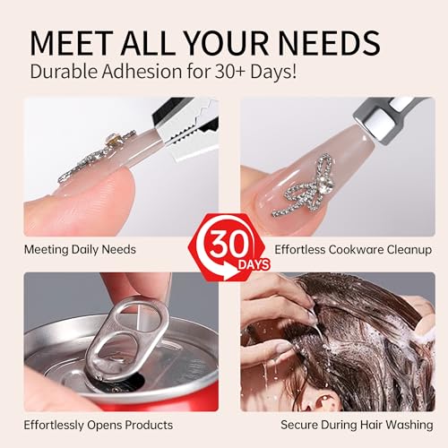 Nelrona 10ml Semi Solid Nail Glue & Remover Set - Quick Dry, Long Lasting 30+ Days for Press-On & Acrylic Nails - No Lamp Needed, Mess-Free Application