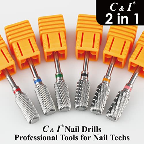 C & I 2 in 1 Nail Drill E-File Fine-F for Cuticle Care & Gel Removal