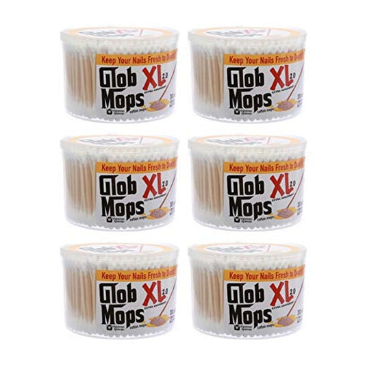 Glob Mops XL 2.0 Cotton Swabs 6-Pack Bundle | Extra Absorbent | Eco-Friendly | 1800 Total Mops