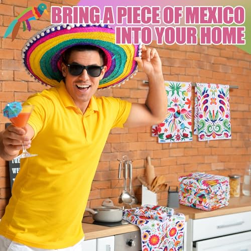 6 Pack Mexican Kitchen Towels - Dia De Los Muertos Decor
