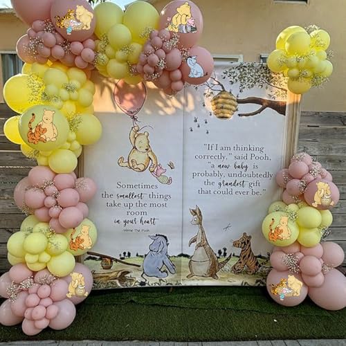 Winnie the Pooh Pink Balloons - 24pcs Baby Shower & Birthday Party Decorations