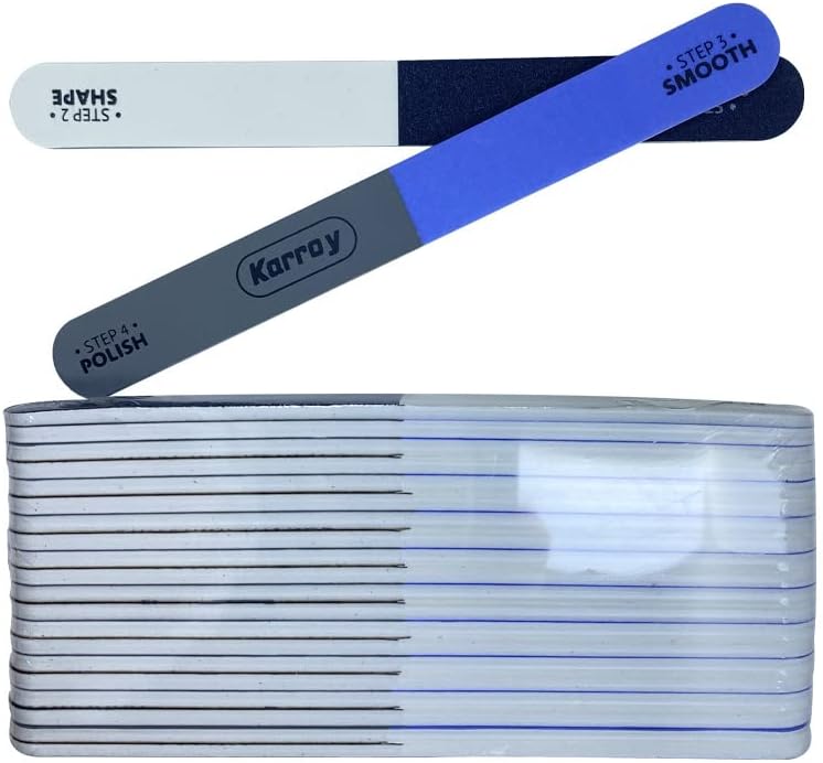 Nail File and Buffer Set - Dual-Sided 4-Step Nail Tools for Natural Nails | 20 Pieces