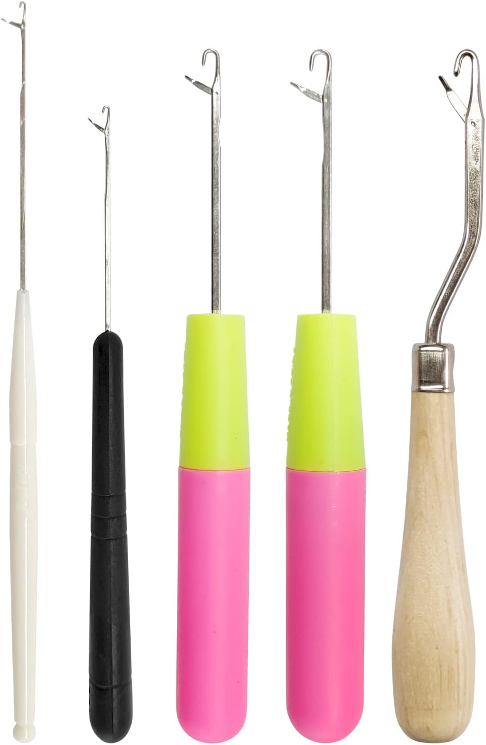 Latch Hook Crochet Set - 5PCS Assorted Sizes for Hair & Crafting | Durable Needles