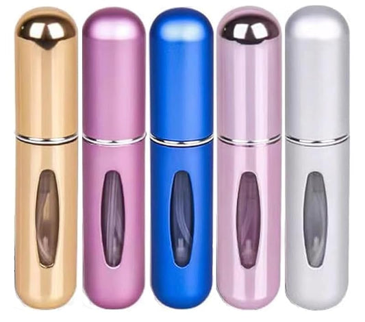 PocketPurrfect 5ml Refillable Perfume Atomizer Set - 5 Pack Travel Spray