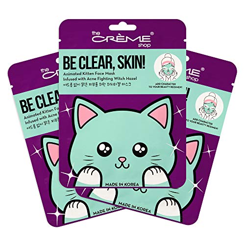 The Crème Shop Animal Sheet Mask - Hydrating Collagen & Vitamin C (Pack of 3)
