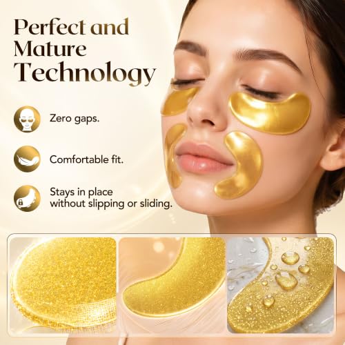 80 PCS Gold Collagen Eye Patches for Dark Circles & Puffiness