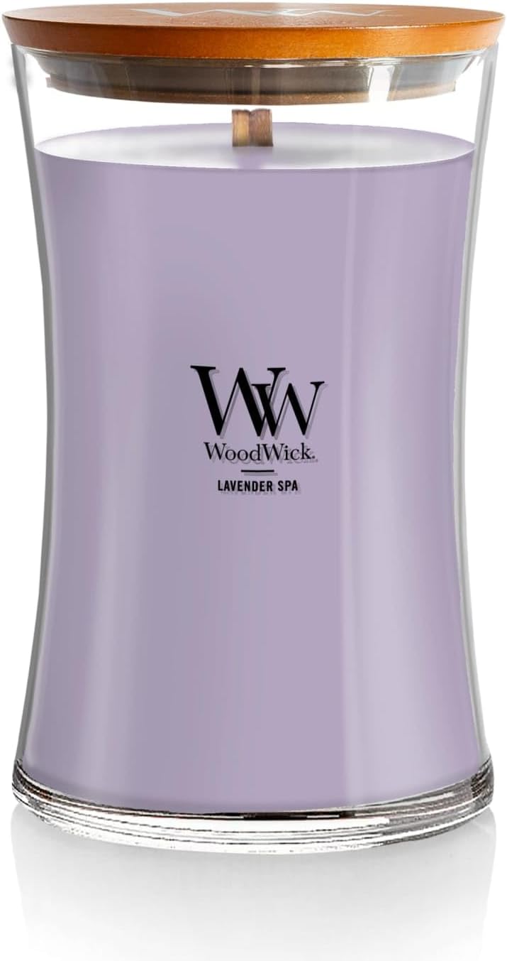 WoodWick Medium Hourglass Candle - White Tea & Jasmine Scent | 9.7oz, Crackling Burn, Perfect for Gifting (Pack of 4)