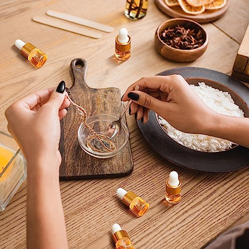 Didaey 1ml Champagne Gold Mini Glass Oil Dropper Bottles Set of 100