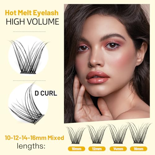 VAYATOR D#12mm Wide Cluster D Curl False Eyelashes 8-20mm Professional Grafting