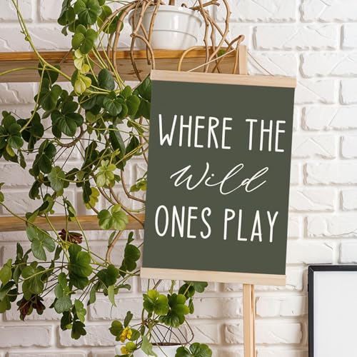 Green Nursery Wall Art Poster with Hanger Frame - 12x17 Inches
