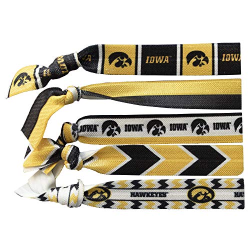 NCAA Iowa Hawkeyes Knotted Hair Ties - Officially Licensed Team Hair Accessories