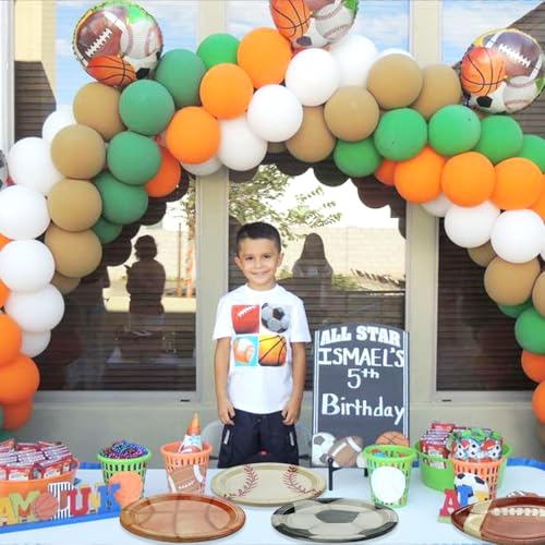 40Pcs Sports Birthday Party Plates Set - Football, Soccer, Basketball & Baseball