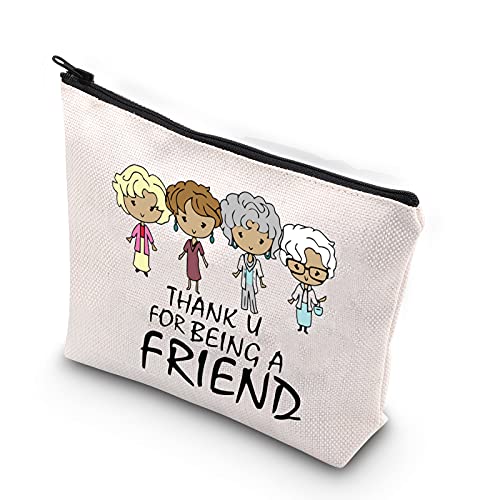 Being A Friend Makeup Bag - Funny Quote Cosmetic Bag for Friends