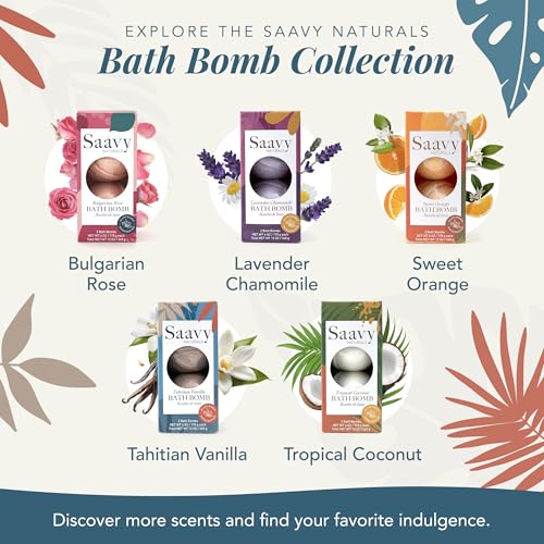 Saavy Naturals Organic Bath Bombs - Tahitian Vanilla Foaming Fizz Set