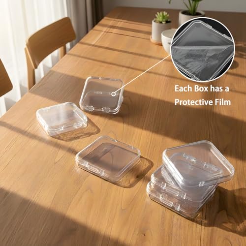 24 Pcs Clear Nail Storage Boxes with 120 Adhesive Tapes for Nail Art Business
