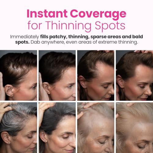 Prime Prometics Instant Coverage Hairline Powder for Mature Women ? Covers Grays, Roots & Thinning Areas ? Water & Sweat-Resistant ? Natural, Fuller-Looking Hairline (Brunette)