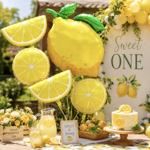 6Pcs Lemon Balloons Set for Summer Parties & Celebrations