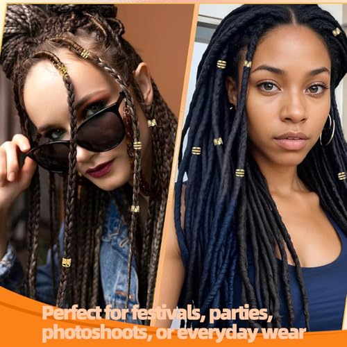 230 Pcs Adjustable Gold Hair Jewelry for Braids & Dreadlocks
