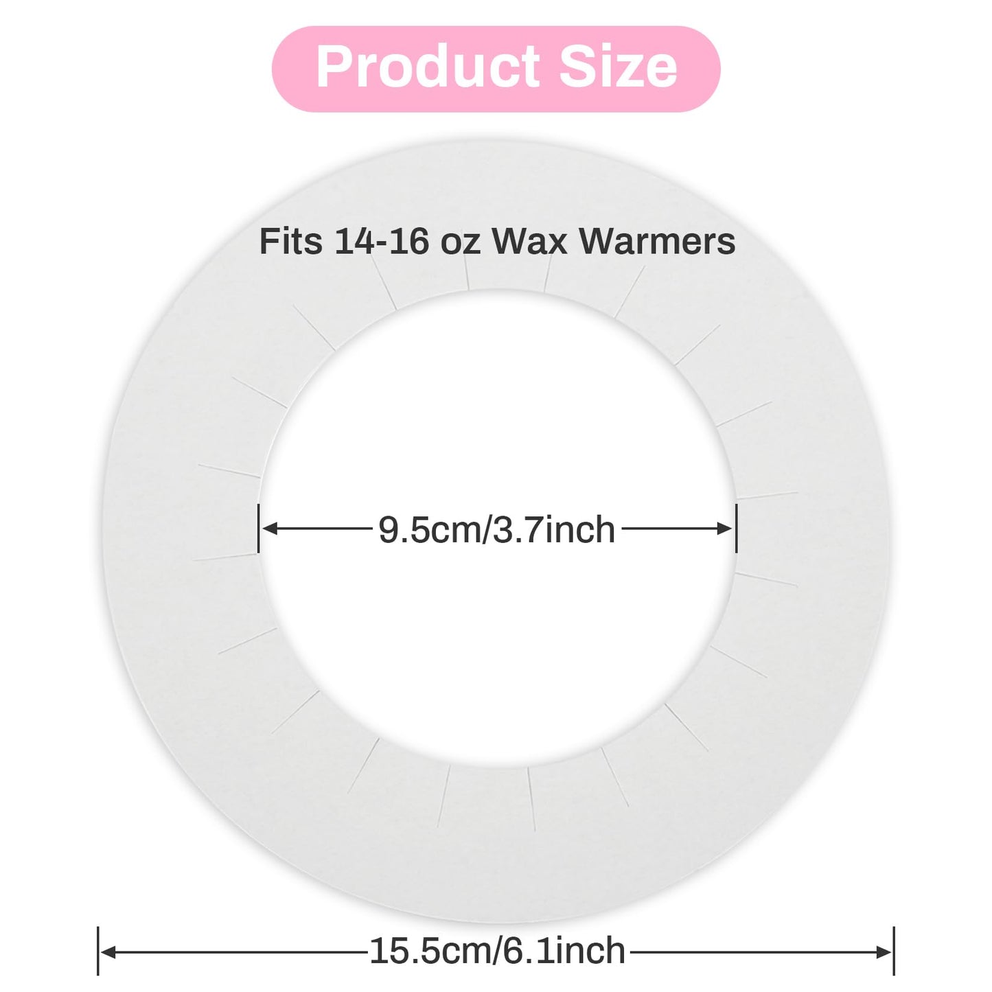 RAQEHO Wax Collars for Wax Pot - 50PCS Disposable Coated Paper Protective Clean Collar for 14oz Wax Warmer Melting Pot for Hair Removal Women Wax Bath Accessories Esthetician Professional Supplies